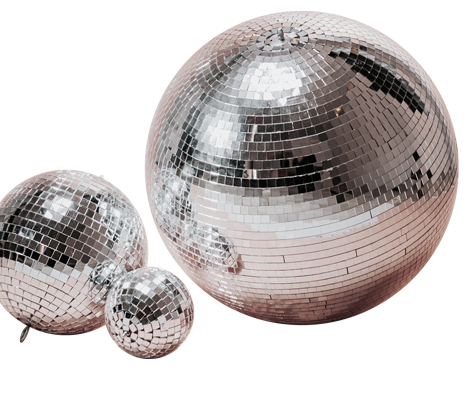 Boules à facettes de différentes tailles